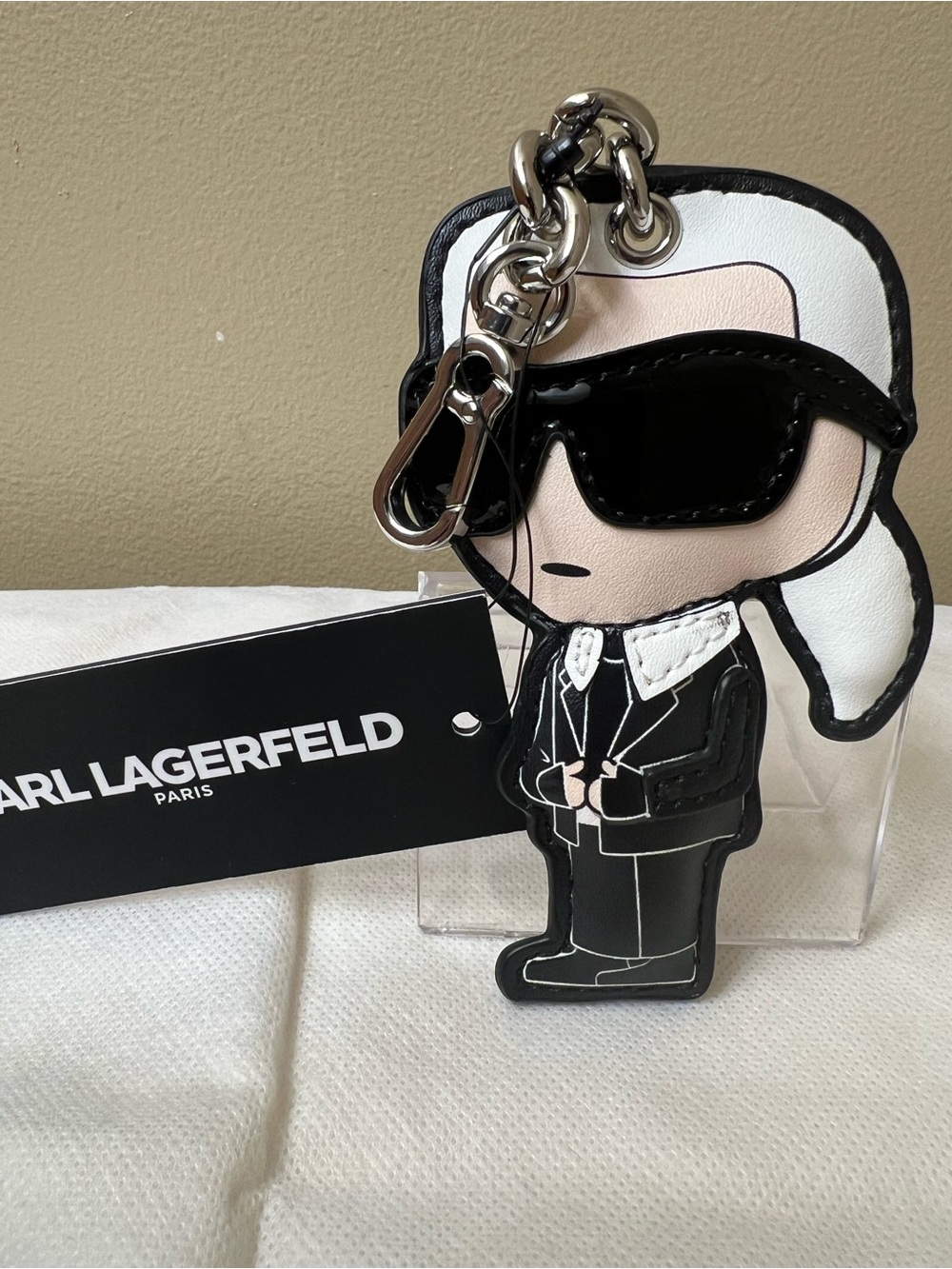Karl Lagerfeld Black Karl Character Bag Charm Keyring